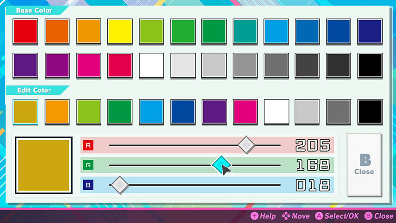 RGB slider